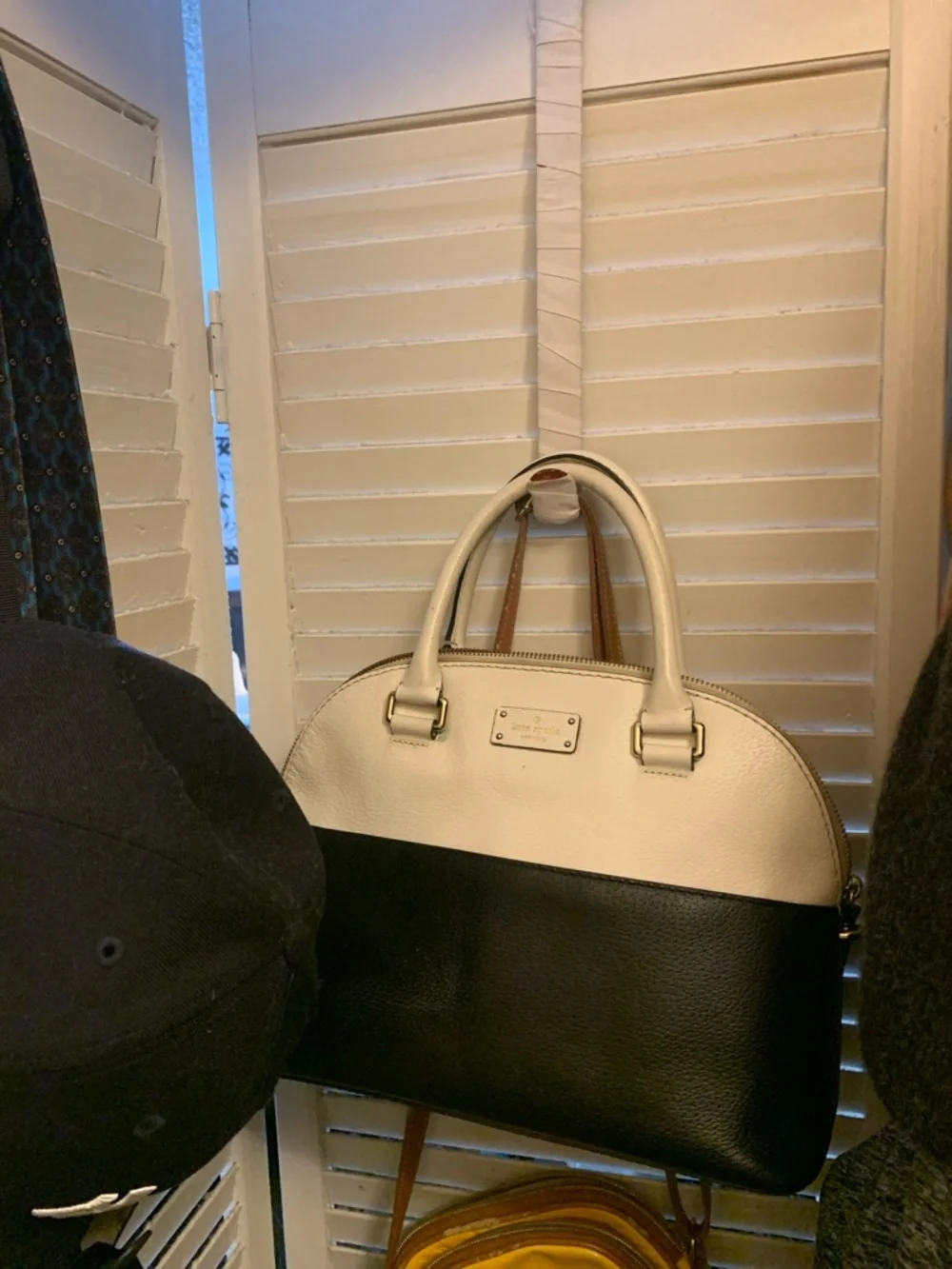 Kate Spade Cream and Black Two-Tone Soft Handbag